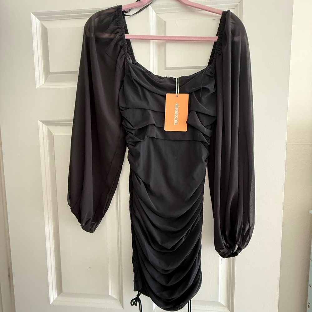 Black Ruched Dress